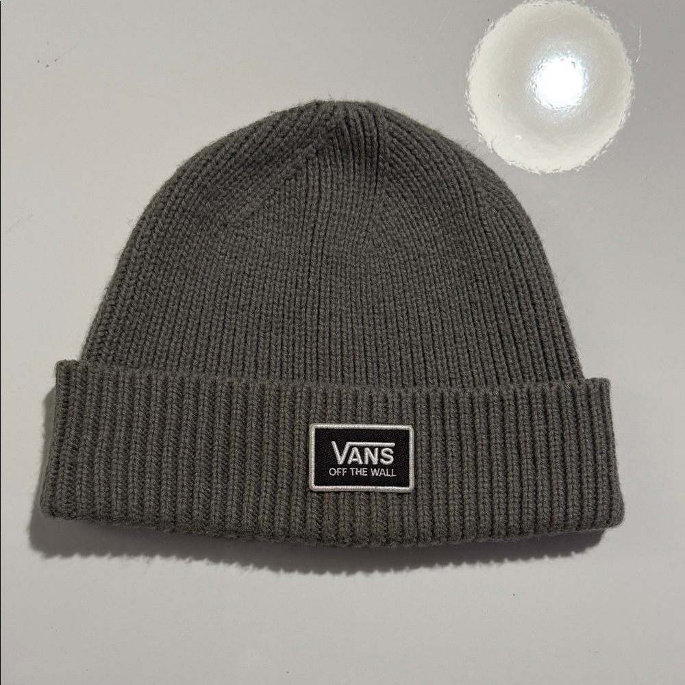 Vans Green Ribbed Cuff Beanie with Logo Patch